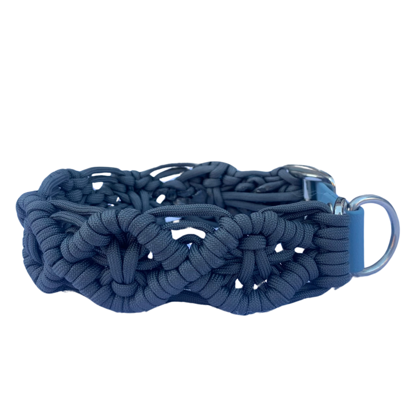 Paracord Hundehalsband Anthrazit – Handgemacht mit Biothane-Schnalle, Robust & Verstellbar