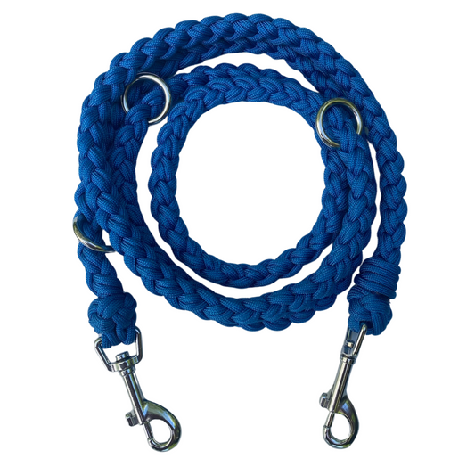 Paracord Hundeleine Blau – Handgemacht, Verstellbar & Wetterfest für Outdoor und Alltag