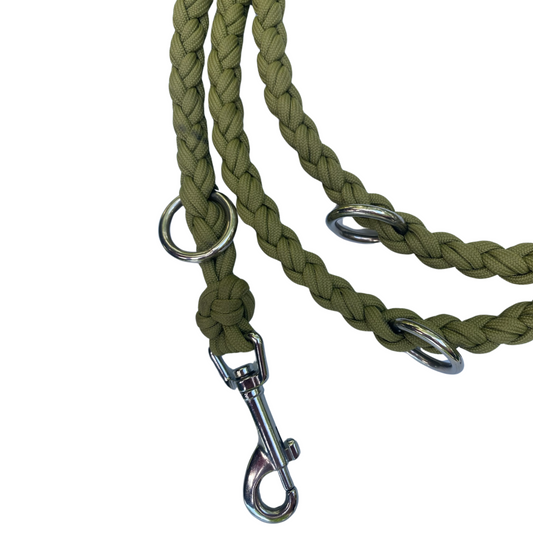 Paracord Hundeleine Grün – Handgemacht, Verstellbar & Wetterfest für Outdoor und Alltag