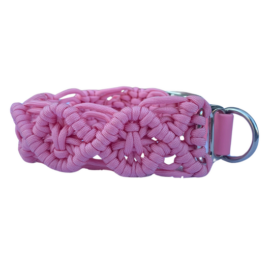 Paracord Hundehalsband Rosa – Handgemacht mit Biothane-Schnalle, Robust & Verstellbar