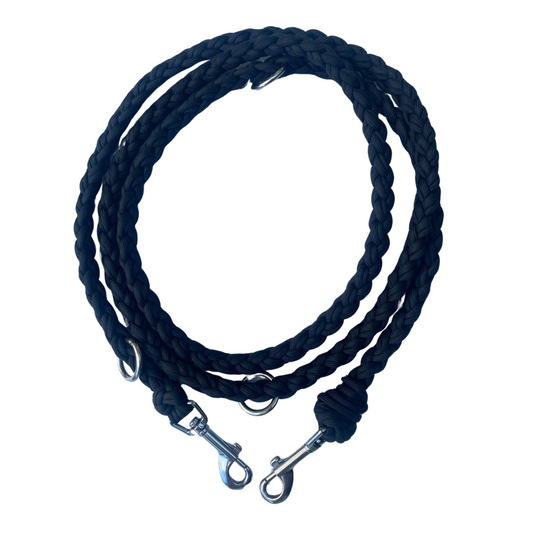 Paracord Hundeleine Schwarz – Handgemacht, Verstellbar & Wetterfest für Outdoor und Alltag