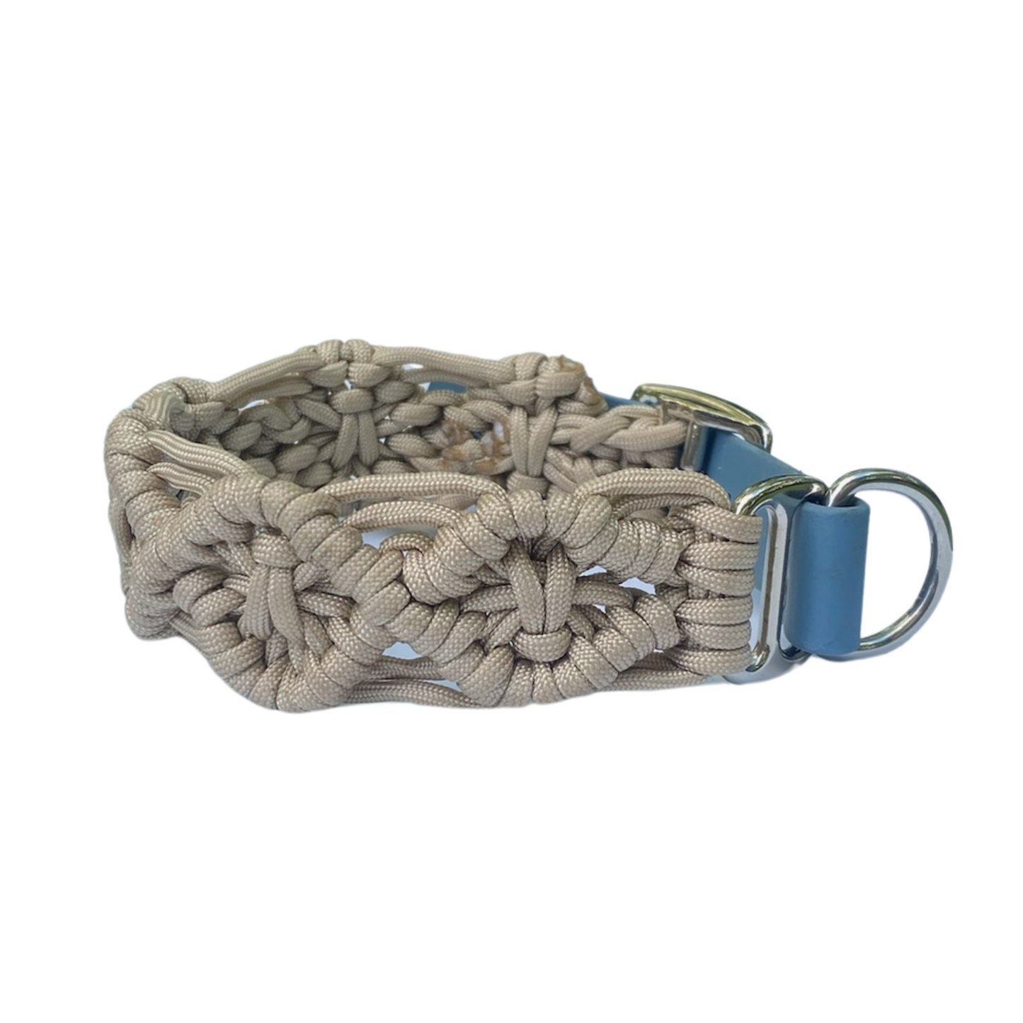 Paracord Hundehalsband Beige – Handgemacht mit Biothane-Schnalle, Robust & Verstellbar