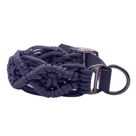 Paracord Hundehalsband Lila – Handgemacht mit Biothane-Schnalle, Robust & Verstellbar