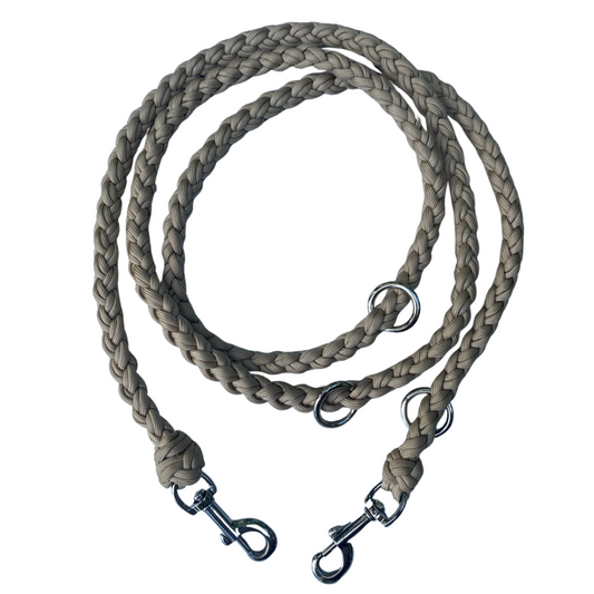 Paracord Hundeleine Beige – Handgemacht, Verstellbar & Wetterfest für Outdoor und Alltag